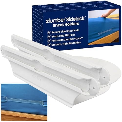 Zlumber Sidelock Bed Sheet Holder, Side Sheet Holder for Fitted Sheets, Helps Secure Loose Sheets on Mattress Sides - Image 1