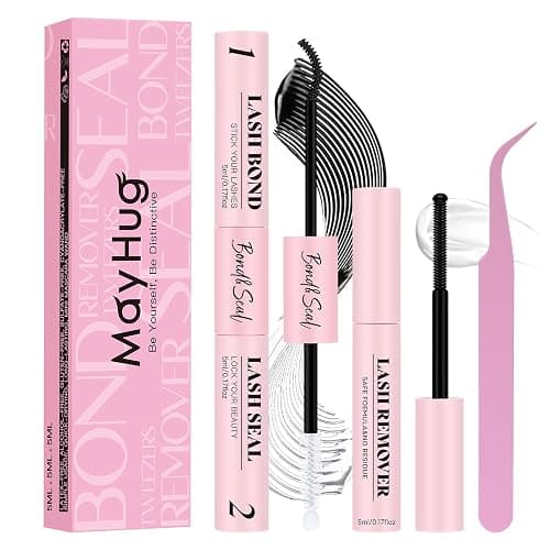 Mayhug Lash Cluster Glue Bond and Seal Kit with Lash Glue Remover and Tweezers Long-Lasting, Waterproof For DIY Eyelash Extension At Home Use Beginners Friendly Kit 4-in-1 - Image 1