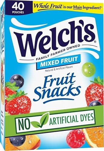 Welch's Fruit Snacks - Mixed Fruit Box - Kids Snacks - 0.8 Oz - 40 Pack | Bulk Box, Made with Whole Fruit, Gluten-Free Snack Packs for Kids and Adults, No Artificial Dyes - Image 1