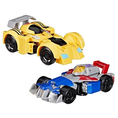 Transformers Bumblebee and Starscream Bot Racers, Easy to Change from Robot to Car Toys, Action Figures for Boys and Girls, Kids Christmas Stocking Stuffers, Ages 3+ (Amazon Exclusive) - Image 1