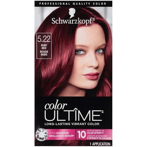 Schwarzkopf Color Ultime Hair Color, 5.22 Ruby Red, 1 Application - Permanent Red Hair Dye for Vivid Color Intensity and Fade-Resistant Shine up to 10 Weeks - Image 1
