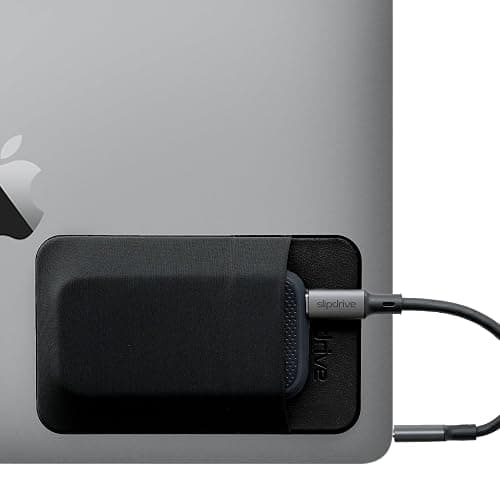 Slipdrive - Portable Hard Drive Sleeve for Laptop - SSD Solid State Drive - Reusable Adhesive - Stick on External Hard Drive Carrying Case - Pocket Pouch (Small, Black) - Image 1