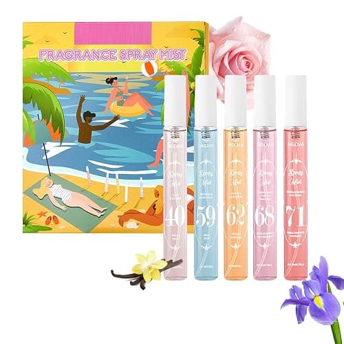 MeiPlumLai Perfume Fragrance Mist,Hair & Body Perfume Spray Set,Long-Lasting Fresh Fruity Spray for Women,Travel Size Mini Fragrance Mist Gift Set,5 Scents(40.59.62.68.71) - Image 1