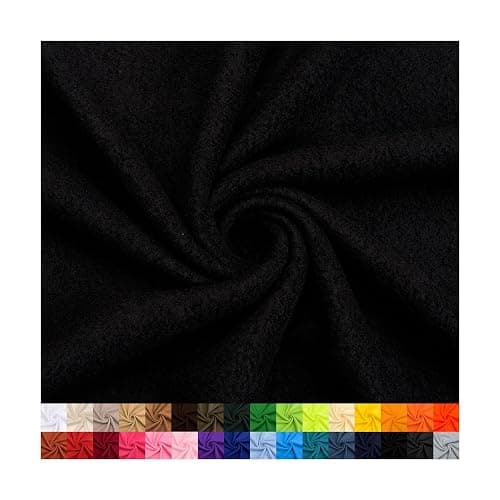 Pico Textiles 4 Yards Bolt - Black Solid Fleece Fabric - Sold by The Bolt - Ideal for Sewing Projects, Scarves, No Sew Fleece Throws & Tie Blankets - Image 1