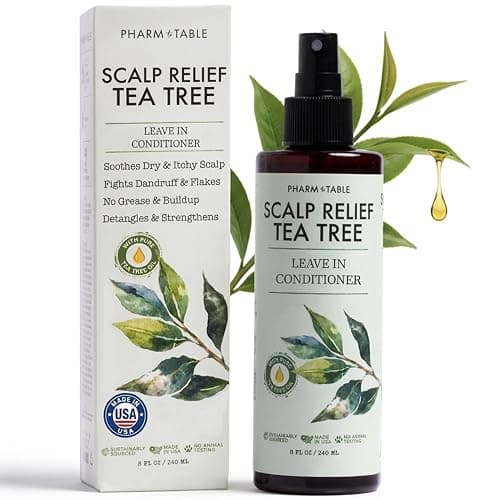 Leave In Conditioner Spray - Tea Tree Scalp Treatment - Anti-Dandruff and Dry & Itchy Scalp Treatment, Hydrating & Medicated Formula for Psoriasis and Scalp Care - Detangles & Nourishes Hair. - Image 1