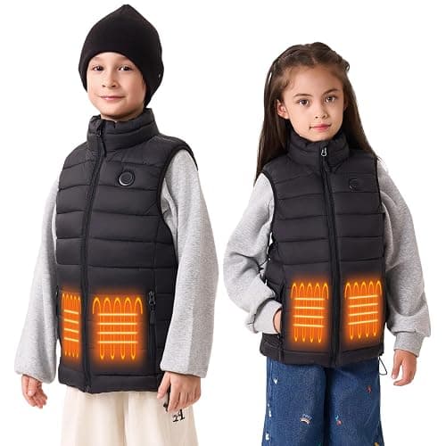 PYALT Kids Heated Vest Boys Girls Heated Vest with battery pack included 7.4V 10000mAh Outdoor Kids Heated Coat - Image 1