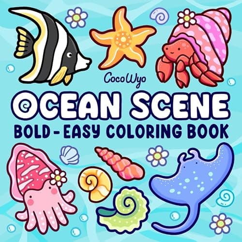Ocean Scene: Coloring Book for Adults and Kids, Bold and Easy Designs for Relaxation with Sea Life (Bold & Easy Coloring) - Image 1