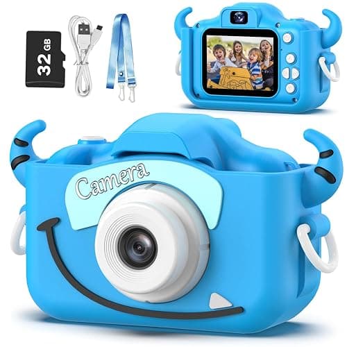 Goopow Kids Camera Toys for 3-8 Year Old Girls Boys,Children Digital Video Camcorder Camera with Cartoon Soft Cover, Best Chritmas Birthday Festival Gift for Kids - 32G SD Card Included - Image 1