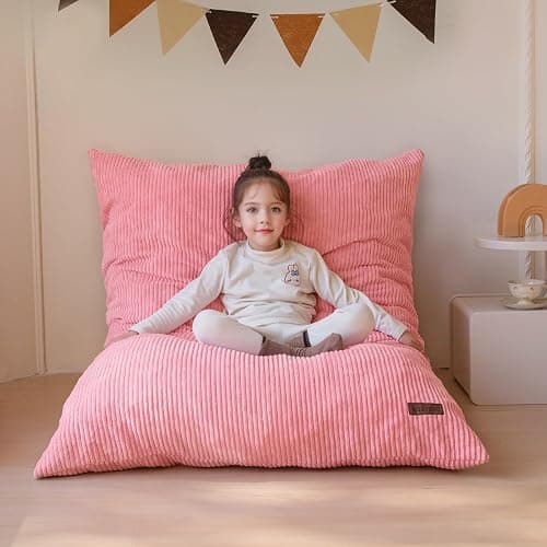 MAXYOYO 3 in 1 Kids Bean Bag Chair Bed, Convertible Chair Folds from Bean Bag to Lounger, Child Floor Sofa for Gaming, Reading, Floor Mattress with High-Density Foam Filling - Image 1