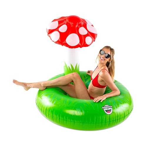 BigMouth Inc Giant Mushroom Pool Float, Large Inflatable Swim Ring with Canopy, Novelty Lounger for Pool Parties and Outdoor Summer Fun - Image 1