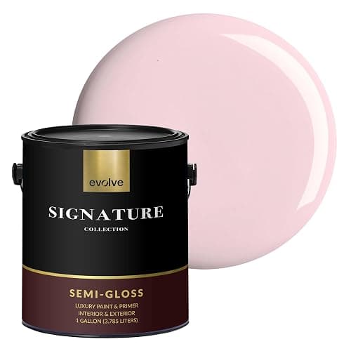 EVOLVE Signature Collection Luxury Interior Paint & Primer, Semi-Gloss Sheen (Petal Pink), 1 Gallon – Premium One-Coat Coverage, Low VOC, Low Odor, Washable Finish for Walls, Ceilings & Trim - Image 1