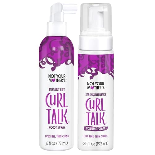 Not Your Mother's Curl Talk Instant Lift Root Hair Spray and Strengthening Volume Foam (2-Pack) - Powered by Biotin, Peptides, and Rice Protein - For Curly Hair Types - Image 1