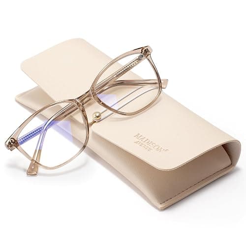 Madison Avenue Blue Light Blocking Glasses Anti Eyestrain UV Glare Blue Light Glasses for Women with Case, TV Phone Computer Gaming Eyeglasses (Coffee Brown) - Image 1