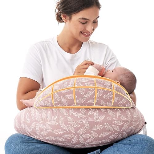 Momcozy Original Nursing Pillow for Breastfeeding-Innovative Safety Guard - Wider Feeding Pillows for More Support for Mom & Baby- Easier Nursing & Hand Free- Fit for All, Removable Cotton Cover - Image 1