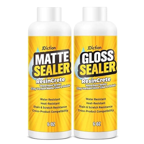 Air Dry Clay Glaze, Clay Varnish for Air Dry Clay/Polymer Clay Sealer, ResinCrete, Varnish for Pottery&Acrylic Paint, Waterproof & Stain Resistant, Design for Air Dry Clay Pottery (Gloss6OZ+Matte6OZ) - Image 1