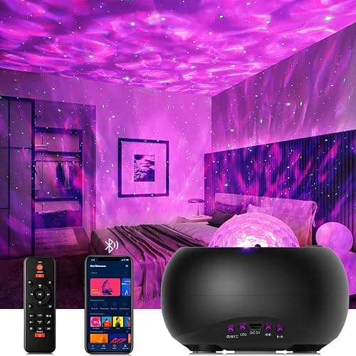 Star Projector Night Light - Galaxy Projector Light for Bedroom/Party Adults Kids with Bluetooth Music Speaker Voice & Remote Control, No App Needed - Image 1