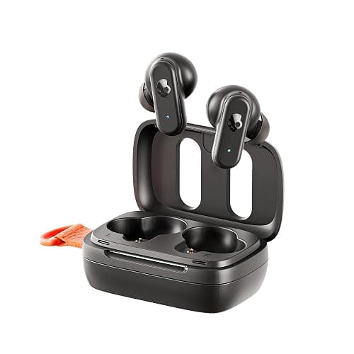 Skullcandy Dime 3 Wireless Earbuds, Bluetooth Headphones, Noise Isolating Fit, Up to 20 Hours Battery, Microphone for iPhone Android, Easy Carry with Integrated Lanyard - True Black - Image 1