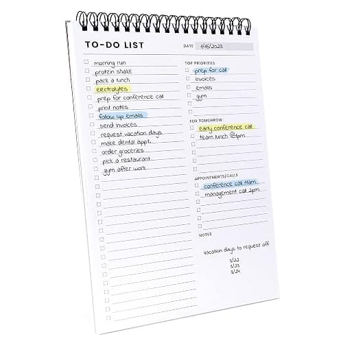 Of a Happy Kind To Do List Notepad: With Multiple Functional Sections - 6.5 x 9.8 60 Sheets - Spiral Daily Planner Notebook - Task CheckList Organizer Agenda Pad for Work - Note and Todo Organization - Image 1
