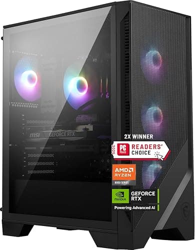msi Codex Z2 Gaming Desktop: AMD R7-8700F, GeForce RTX 5070, 32GB DDR5, 2TB m.2 NVMe SSD, USB Type-C, VR-Ready, Windows 11 Home : A8NVP-436US - Image 1