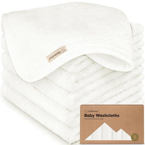 6-Pack Baby Washcloths – Soft Absorbent Viscose from Bamboo Washcloths for Face, Body, Baby Towels for Newborn, Kids, Toddlers, Infant, Gentle on Sensitive Skin, 10x10 Reusable Face Towels (White) - Image 1