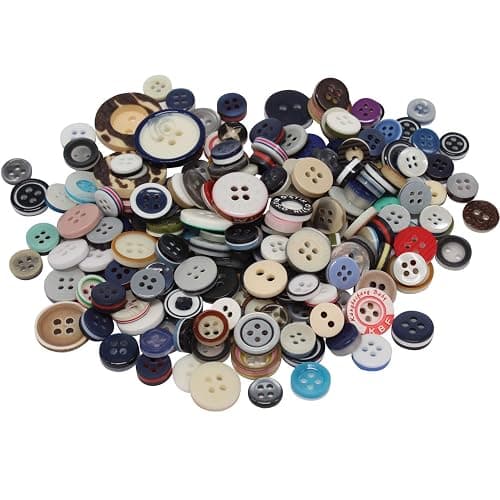 Trimming Shop Round Resin Buttons 2 & 4 Holes Assorted Mixed Colours and Sizes For Sewing Craft, Children’s Handmade Decoration, DIY Project, 50g, Mixed Abstract - Image 1