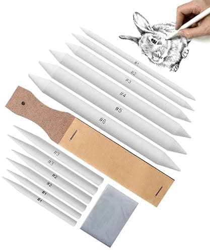 Mr. Pen - 14 Pack of Blending Stumps, Art Eraser, Blending Sticks for Drawing, Shading Pencils for Sketching | Tortillions Paper Art Blenders with Sandpaper Sharpeners & Kneaded Eraser for Beginner Art, Paper Stumps for Shading - Image 1