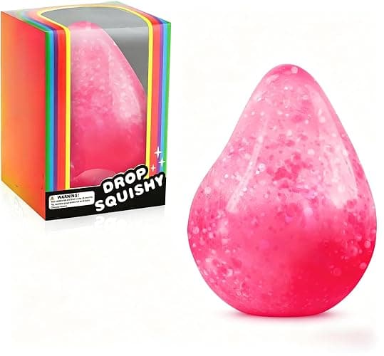 Fidget Toys Squishy Drop, Stress Cube Squishies Anxiety Stress Relief, Ice Squishy Stress Cube-Drop Malt Sugar Balls, Sensory Ball for Kids with Autism (Pink, 1) - Image 1