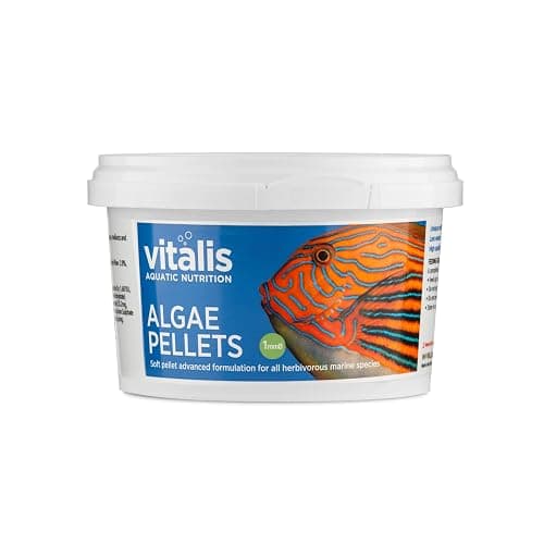 Vitalis Marine Algae Pellets 1mm 140g (4.94 oz) Premium Soft Sinking Pellet Fish Food for Marine Saltwater Aquariums - Image 1