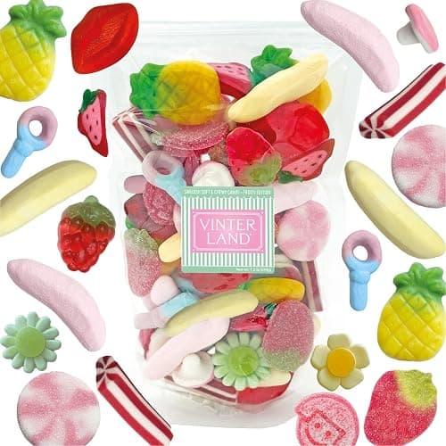 VINTERLAND - Fruity Swedish Candy Mix (1.2 Pounds) - Assorted Swedish Candy Sweet Mix - Red Strawberry Licorice - Yellow Bananas - Pink Mushrooms - Happy Flowers - Juicy Berries - Circus Pens, and more - Fruity Edition - Image 1