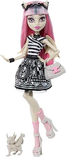 Monster High Boo-riginal Creeproduction Doll, Rochelle Goyle Collectible Reproduction with Doll Stand, Diary, and Pet Gargoyle Griffin Roux - Image 1