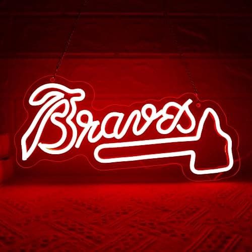 Baseball Neon Sign for Wall Decor Baseball Team Neon Light for Man Cave | Atlanta LED Light Up Sign for Club Garage Party Bedroom Decor Birthday Gifts for Fans Wall Art Size13.7*8.9 In - Image 1