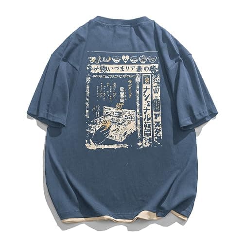 Aelfric Eden Mens 90s Vintage Oversized Shirts Unisex Harajuku T Shirt Print Graphic Tees Casual Summer Streetwear Top - Image 1
