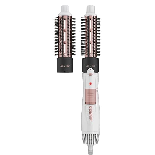 Conair Double Ceramic 2-in-1 Hot Air Brush, 1000W, Interchangeable 1¼" & 1½" Thermal Brushes for Voluminous Curls & Straight Styles, Hot Brush for Fine & Thick Hair - Image 1