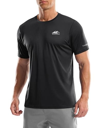 Men's UPF 50+ Sun Protection Dry Fit Workout T-Shirts Rash Guard Swim Shirts Moisture Wicking Tee for Athletic, Beach, Hiking - Image 1