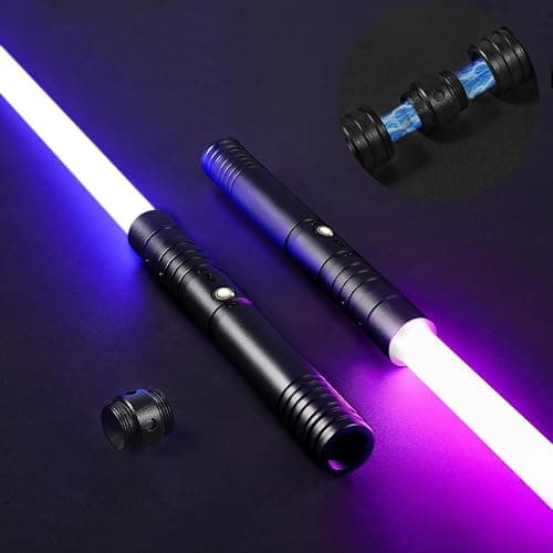 Oomyeh Lightsaber, Dueling Lightsaber with Alloy Handle, 15 RGB Colors & 6 Sound Effects, 4 Modes Detachable Light Saber, USB Rechargeable for Kids & Adults, Ideal Birthday Christmas - Image 1