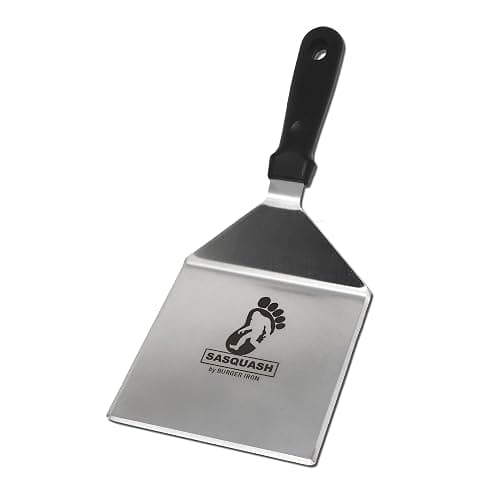 The Sasquash - Mammoth Smash Burger Spatula - Professional Grade Extra Wide Hamburger Turner - Heavy Duty 6 x 5.5 Inch, One Pound Knife Grade Stainless Steel, Blackstone BBQ Griddle and Grill Tool - Image 1