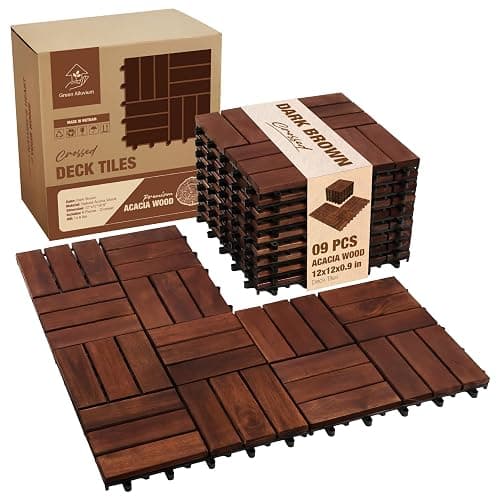 Acacia Wood Interlocking Deck Tiles - Image 1