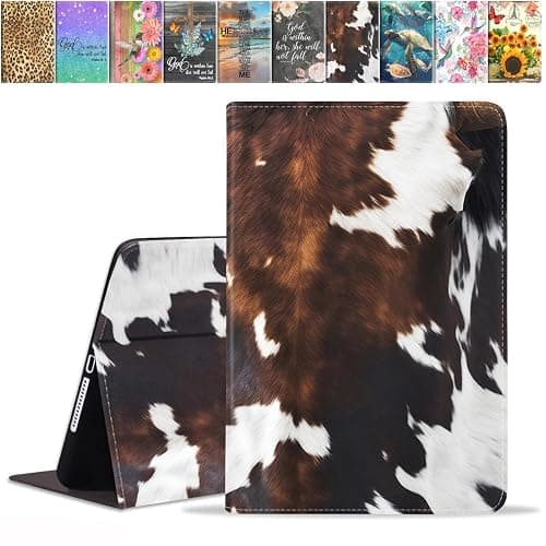 JDHJFBFJNP Case for iPad (A16) 11th Generation 11 Inch 2025, iPad 10th Generation 10.9 Inch 2022, Premium PU Leather Stand Folio Cover with Auto Sleep/Wake, Brown Cow Print - Image 1