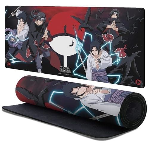 Head Case Designs Officially Licensed Naruto Shippuden Itachi and Sasuke Graphic Art 37.4 x 15.75 x 0.16 inches (900 x 400 mm) - XL Gaming Office Desk PC Keyboard Mouse Mat Pad - Image 1