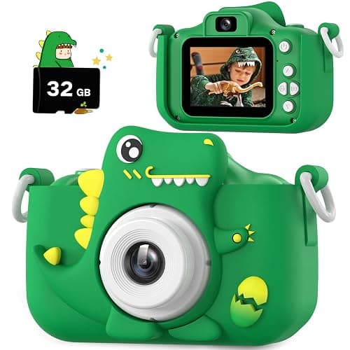 Upgrade Dinosaur Kids Camera, Christmas Birthday Gifts for Girls Boys 3-12, 1080P HD Selfie Digital Video Camera for Toddlers, Cute Portable Little Girls Boys Gifts Toys for 3 4 5 6 7 8 9 Years Old - Image 1