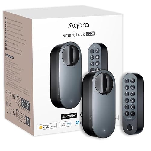 Aqara Smart Lock U200 (mit Fingerabdruck), Matter Over Thread, Smartes Türschloss mit Apple Home Key und Aufladbarem Akku, Unterstützt Homekit, Google Home, Alexa und SmartThings, Schwarz - Image 1