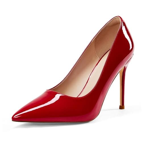 Elisabet Tang Women's High Heels Pumps Closed Pointed Toe Stiletto 4inch Heels Classic Office Special Dressy Wedding Pump Shoes - Image 1
