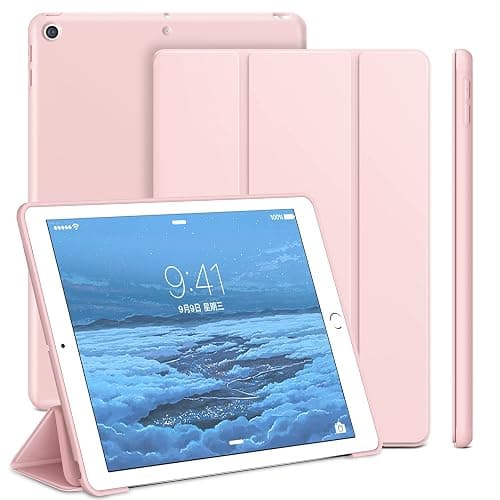 ProtUTab Case Compatible with iPad 9th Generation, Auto Wake&Sleep Slim Trifold Stand Case Compatible with iPad 9th Generation & iPad 8th Generation (2020) & 7th Generation (2019), Lightweight, Pink - Image 1