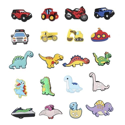 American Flag, Dinosaur, and Car Shoe Charms Pack for Kids - Accessories for Women, Men, Girls, Boys, Clogs, Sandals - Image 1