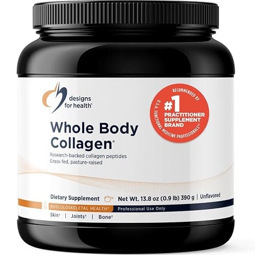Designs for Health Whole Body Collagen Powder - Hydrolyzed Collagen Peptides Powder for Skin, Joint + Bone Health - Fortigel, Fortibone & Verisol Collagen for Women & Men, Unflavored (30 Servings) - Image 1