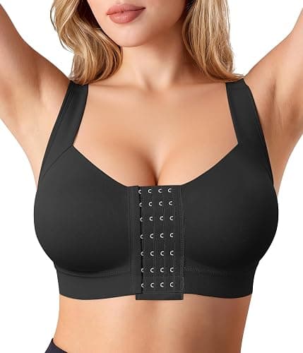 BRABIC Front Closure Post Surgery Compression Bras for Women Mastectomy Bra with Adjustable Straps Wirefree Bra - Image 1