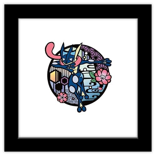 Trends International Gallery Pops Pokémon - Wagara Greninja Wall Art Wall Poster, 12.00" x 12.00", Black Frame Version - Image 1