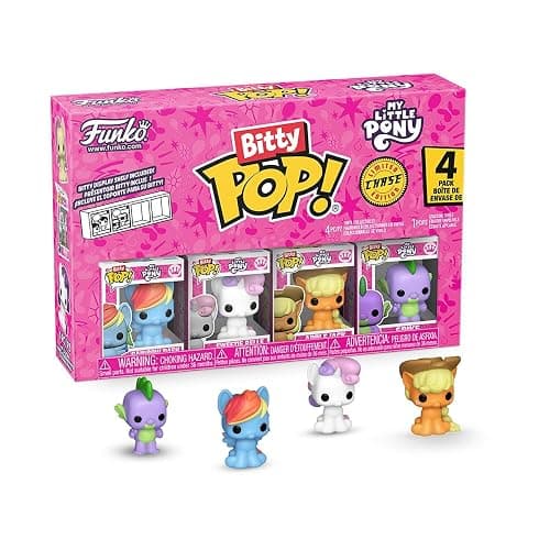 Funko Pop! Bitty: My Little Pony - Rainbow Dash, Sweetie Belle, Applejack, and Spike - 0.9 Inch (2.2 Cm) - Cartoon Collectable - Gift Idea - Stackable Display Shelf Included - Image 1