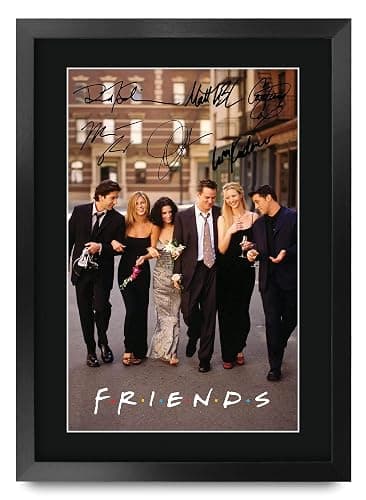 HWC Trading Friends TV Show Poster Signed 16" x 12" Framed Gift Printed Autograph Print Photo Picture Display - 16 x 12 Inches Framed - Image 1