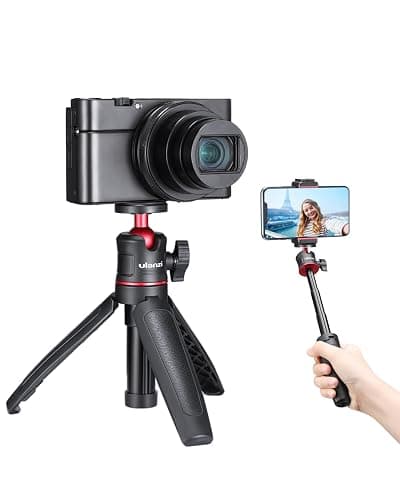 MT-08 Black Mini Tripod for Camera, 1/4" Screw Universal Tripod Compatible with DJI OSMO Pocket 3/Insta 360 x 5/OSMO 360/Xtra/Sony/Canon/Nikon, Extendable Handheld Vlogging Video Filming Table Stand - Image 1